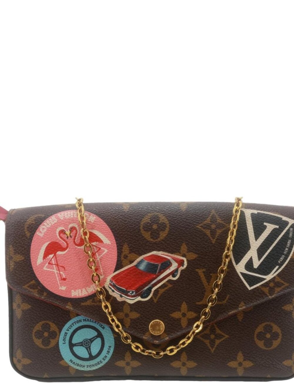 Louis Vuitton  LV Felicie Pochette World Tour Monogram Canvas Crossbody Bag Brow